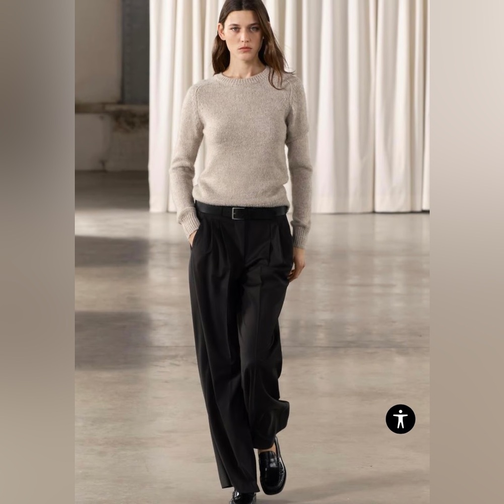 ZARA ZW COLLECTION DARTED MINIMALIST WOOL BLEND TROUSERS SIZE XS